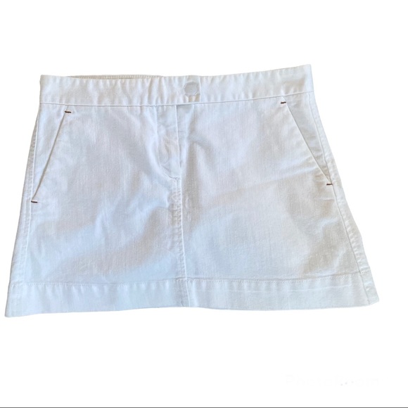 THEORY White Stretch Denim Mini Jean Skirt Size 4 - Picture 2 of 5